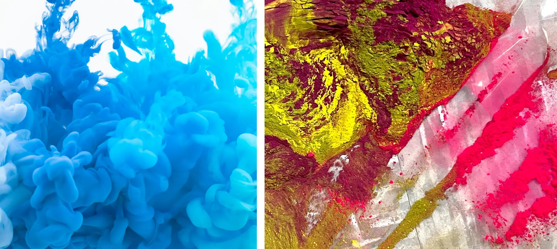 Ink (left) is liquid, Toner (right) is a dry powder)